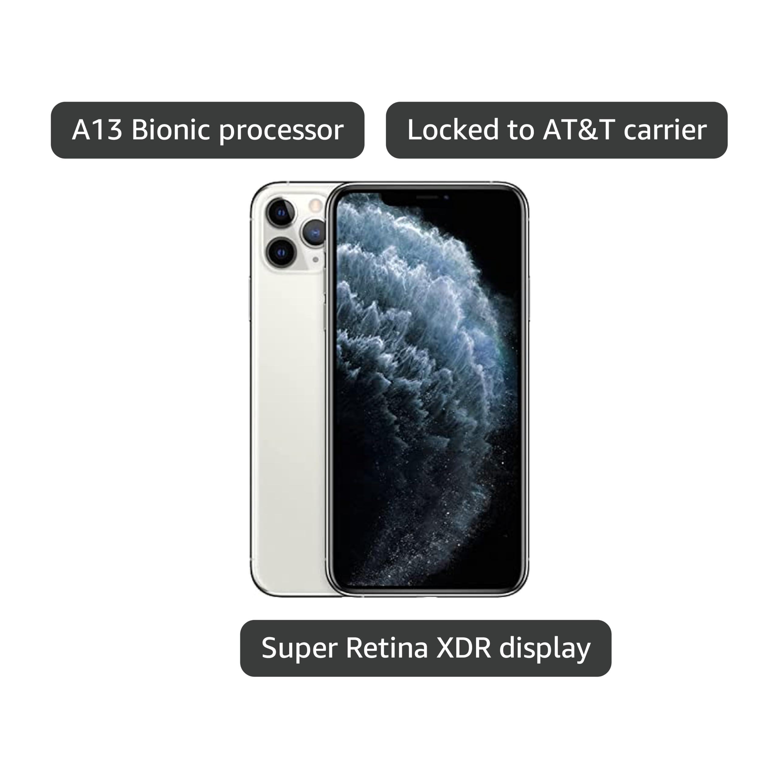 Amazon.com: Apple iPhone 11 Pro, US Version, 64GB, Silver - AT&T Amazon.com: Apple iPhone 11 Pro, US Version, 64GB, Silver - AT&T